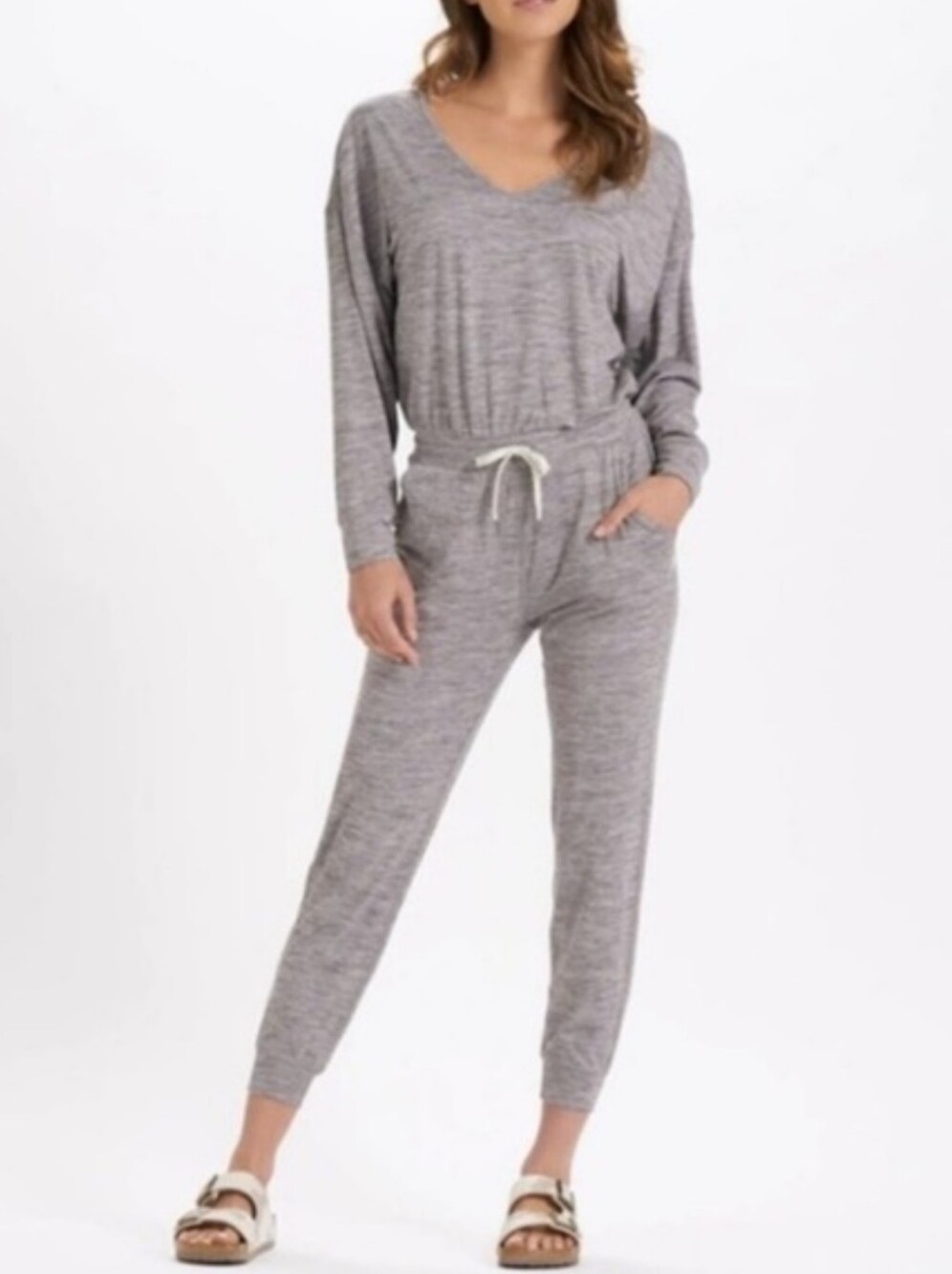 Vuori Lux Performance Long Sleeve V-neck Jumpsuit, M?